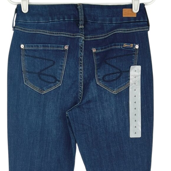 Seven7 Women's Tummyless High Rise Skinny Jeans Sz 4 Dark Wash Cotton Blend NWOT - Picture 4 of 10
